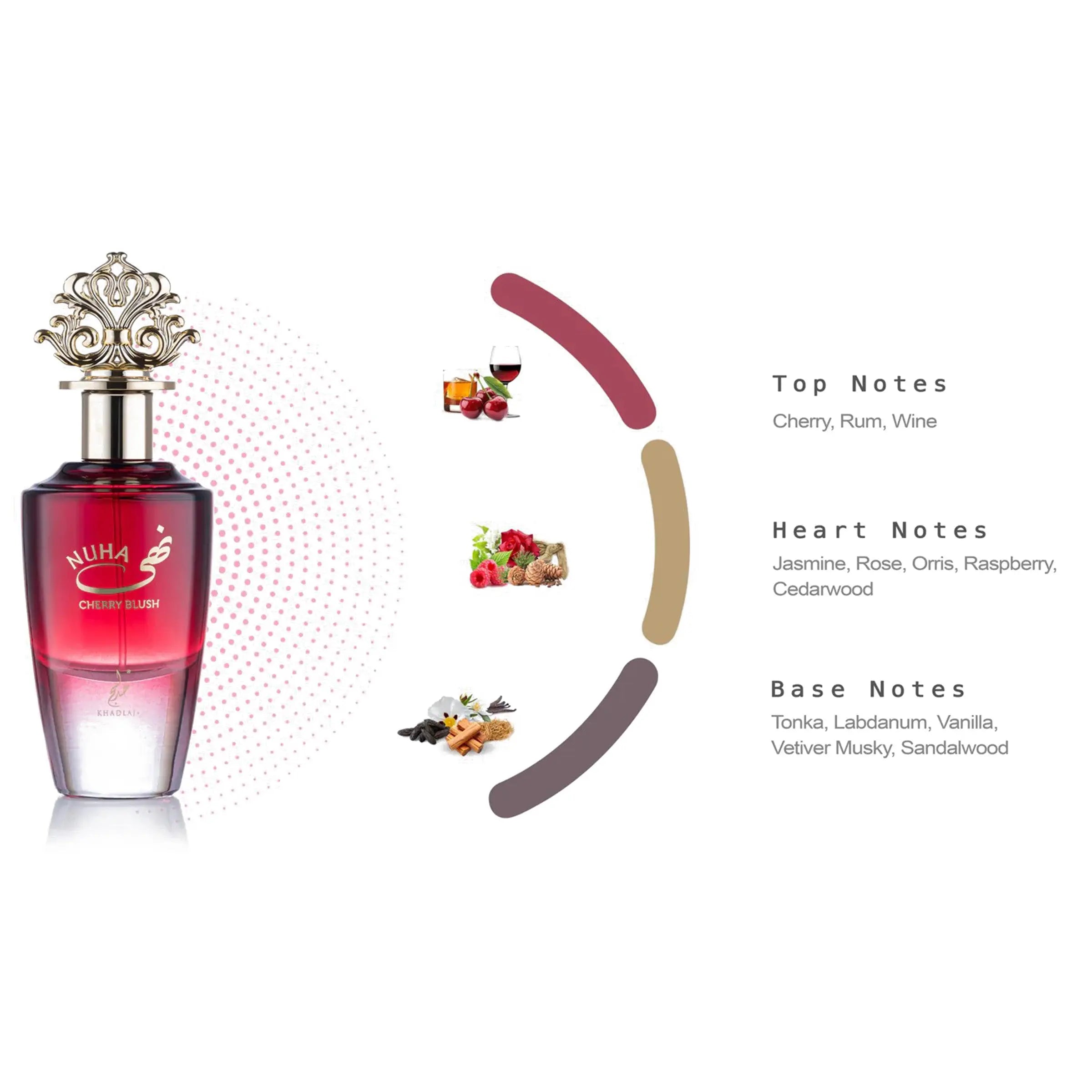 Nuha Cherry Blush Perfume 85ml EDP Khadlaj | ScentSaver