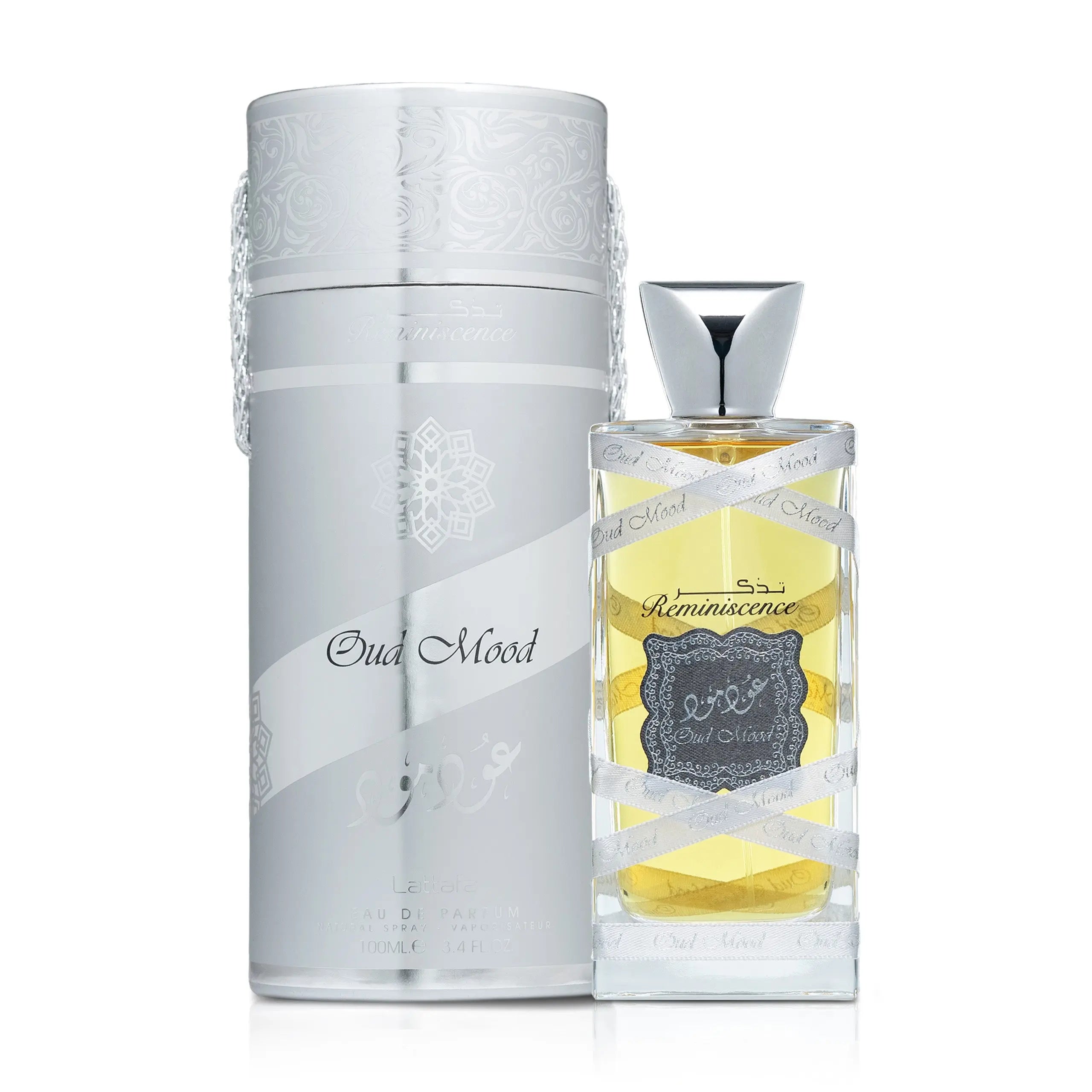 Oud Mood Reminiscence Silver Perfume 100ml EDP Lattafa | ScentSaver Main image