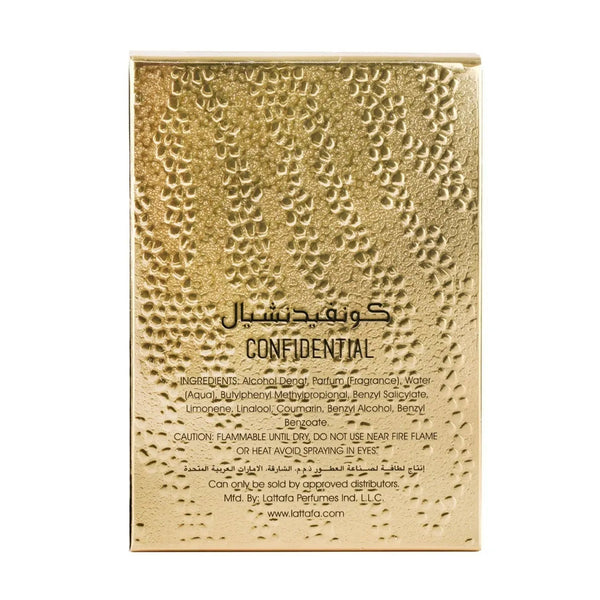 Confidential Private Gold Perfume 100ml EDP Lattafa - ScentSaver
