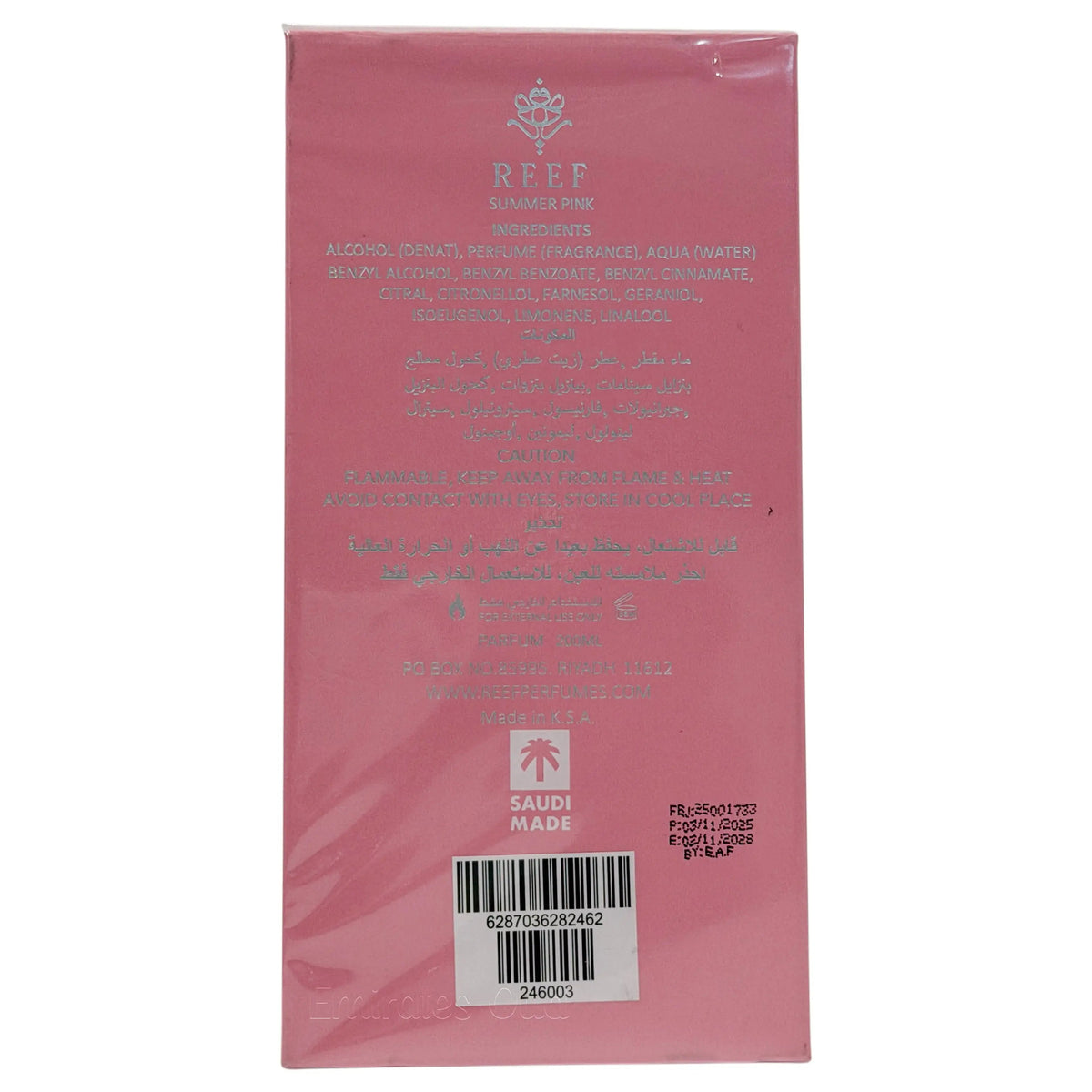 Summer Pink Perfume 100ml EDP Reef - ScentSaver